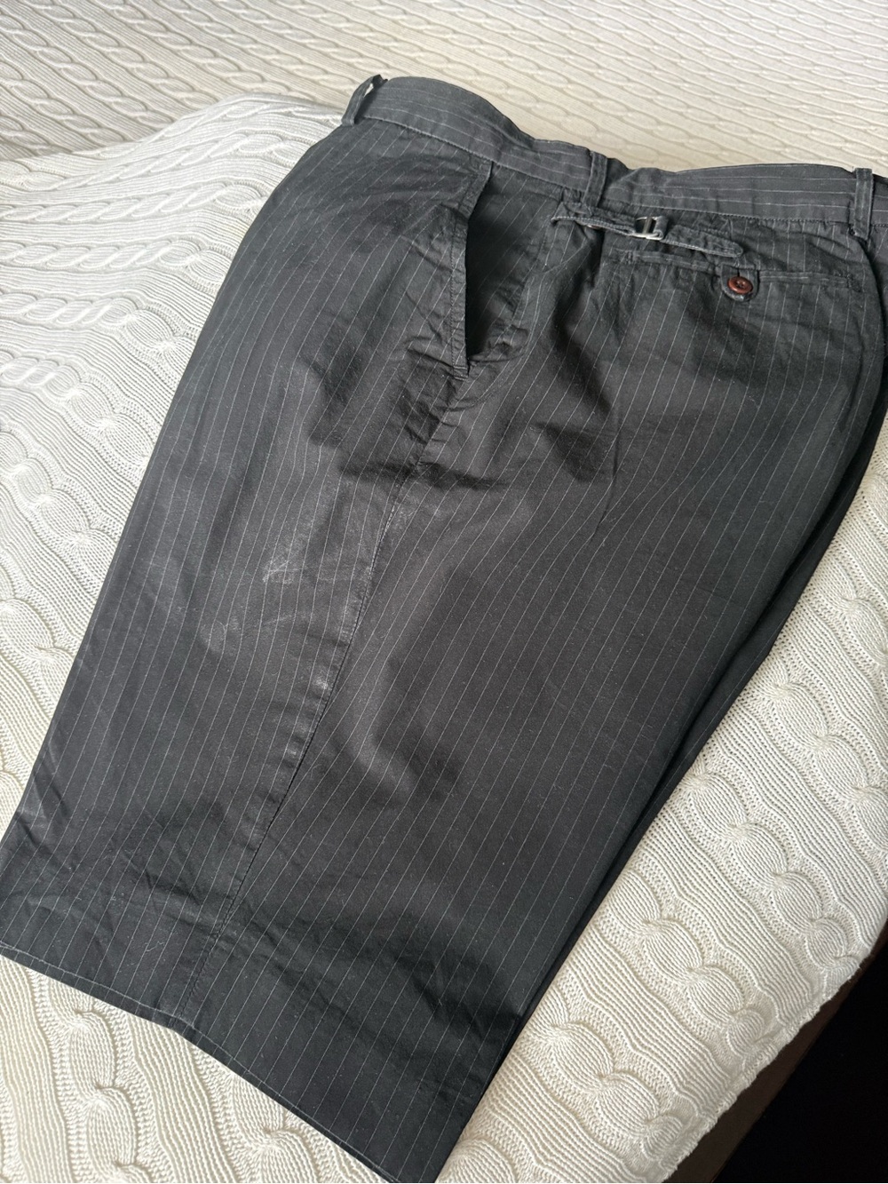 Vintage Polo by Ralph Lauren Black Pinstripe Flat Front Shorts